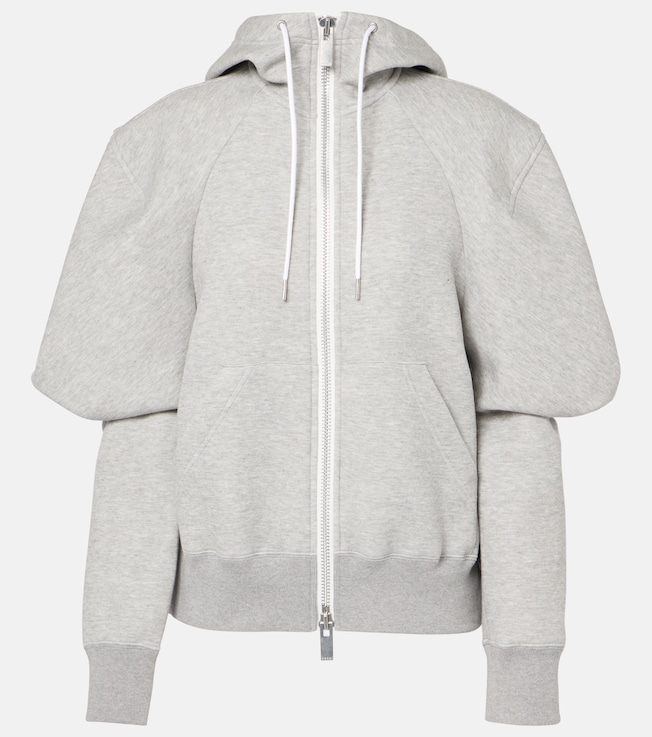 Cotton-blend jersey zip-up hoodie | Sacai
