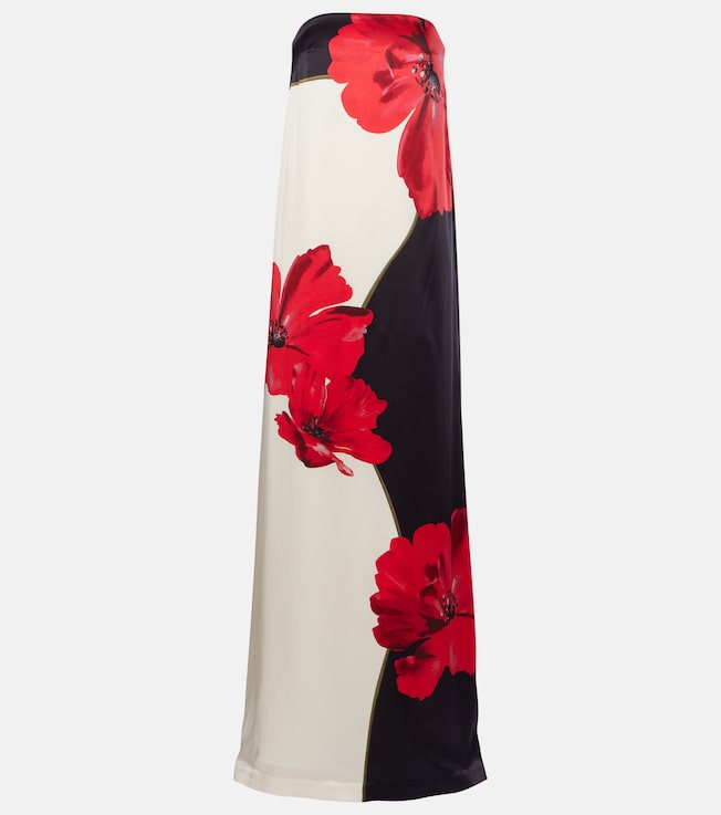 Amapola floral silk satin gown | Rebecca Vallance