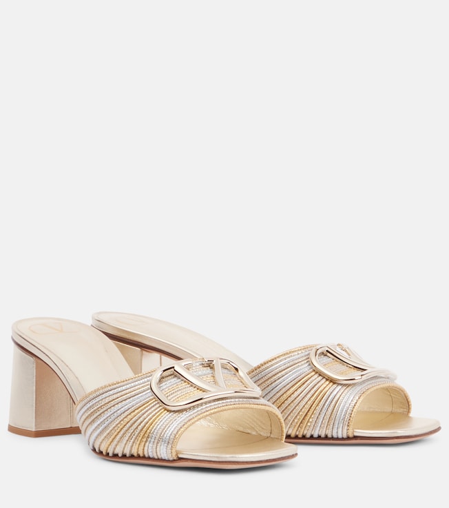 VLogo metallic leather mules | Valentino Garavani