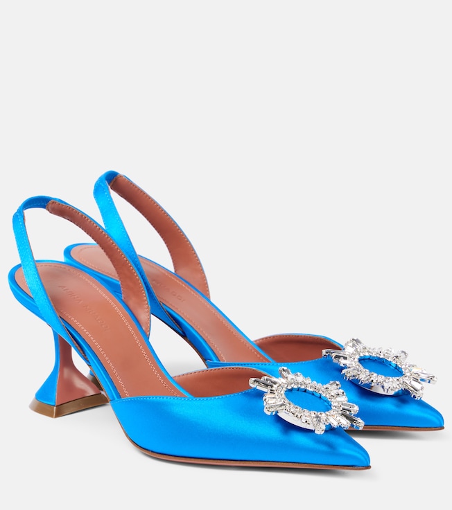 Begum 70 satin slingback pumps | Amina Muaddi