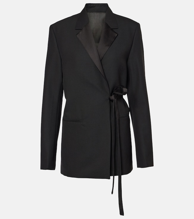 Satin-trimmed wrap blazer | Toteme