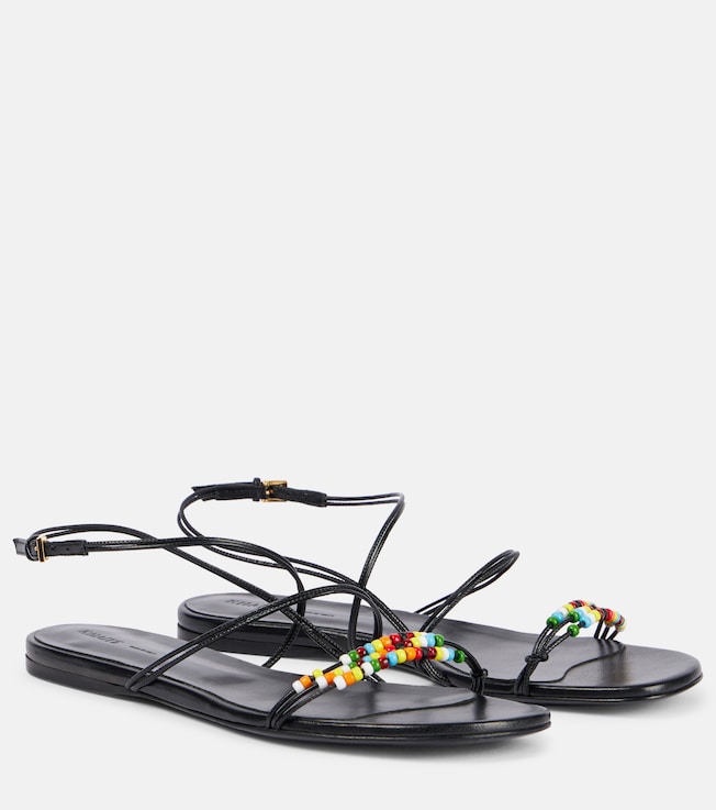 Loop beaded leather sandals | Khaite