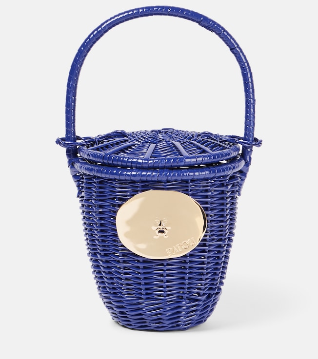 Iconic embellished wicker bucket bag | Patou