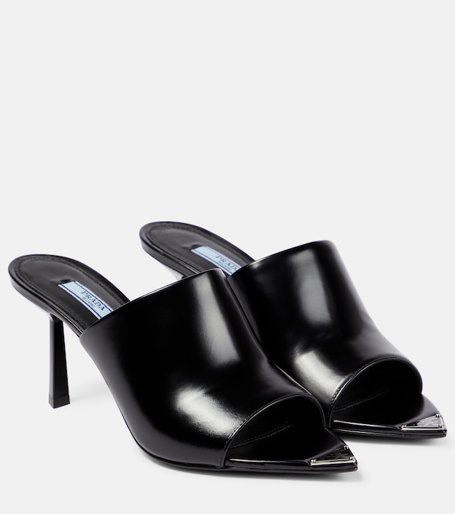 Brushed leather sandals | Prada