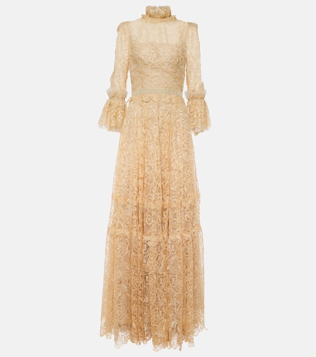 Ruched lace gown | Costarellos
