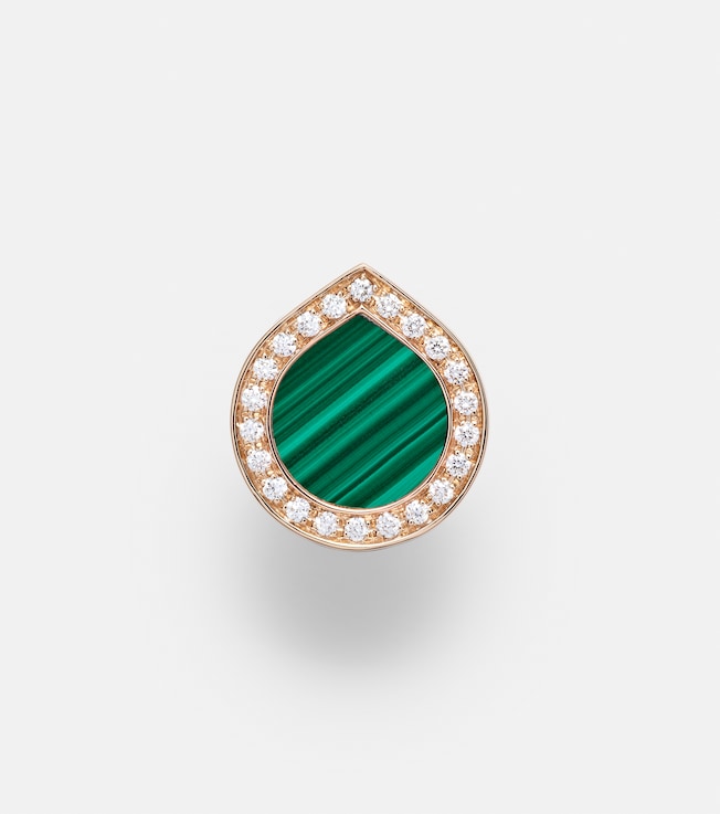 18kt rose gold single earring with malachite and diamonds  | Repossi