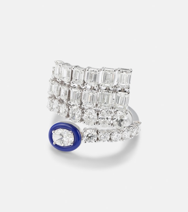 18kt white gold ring with diamonds | Kamyen