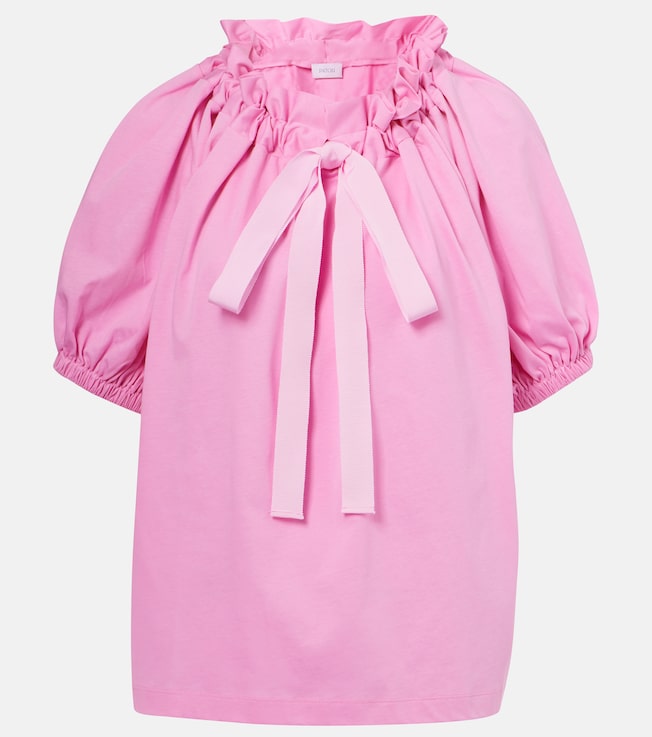 Off-shoulder cotton jersey top | Patou