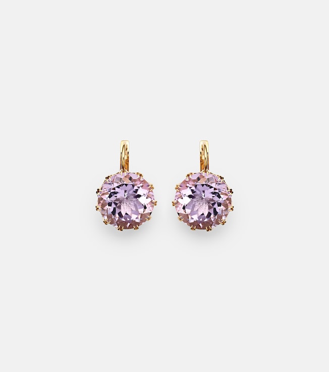 18kt gold earrings with amethysts | Ileana Makri