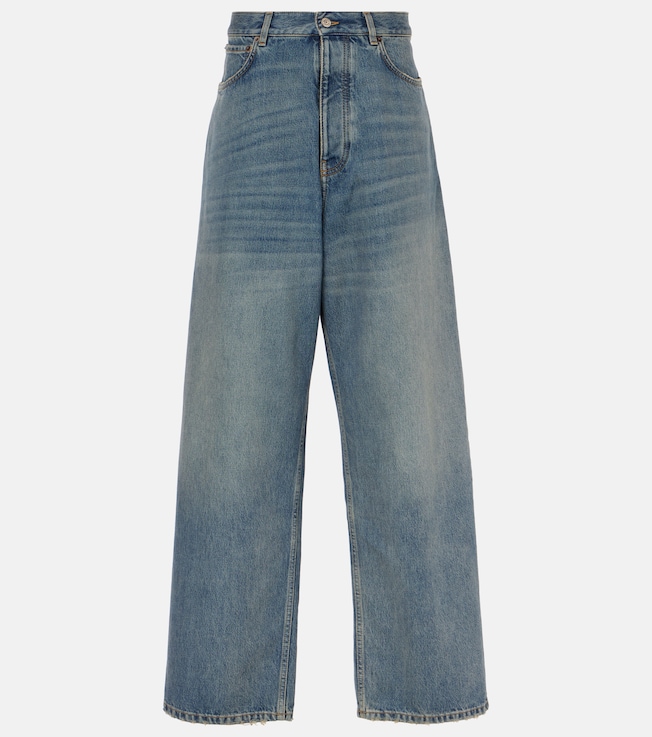 Faded mid-rise wide-leg jeans | Balenciaga