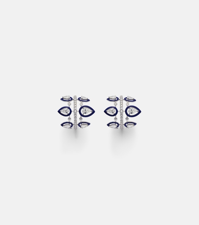 Tulip 18kt white gold earrings with diamonds | Kamyen