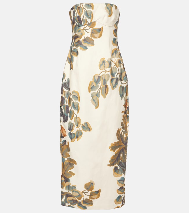 Evalita floral linen bustier dress | SIR