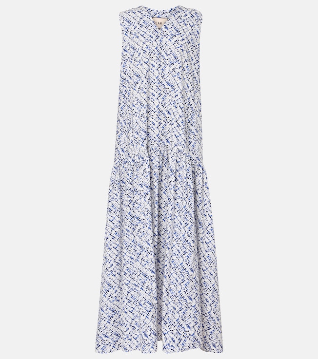 Printed cotton maxi dress | Plan C