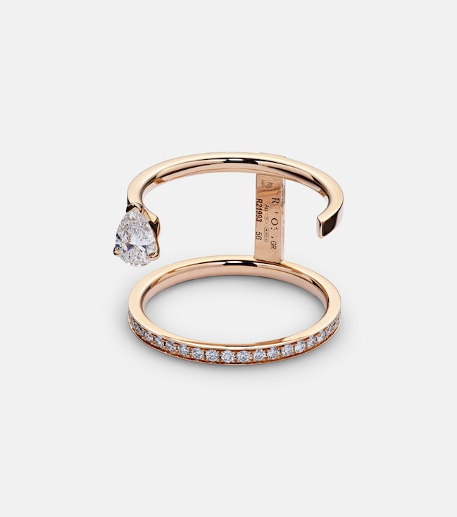 Serti Sur Vide 18kt rose gold ring with diamonds | Repossi
