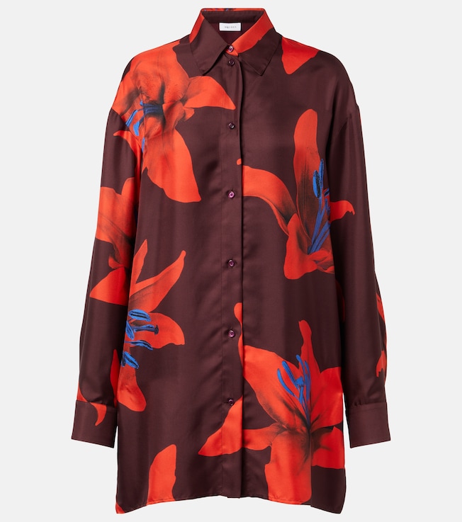 Floral silk satin shirt | McQueen
