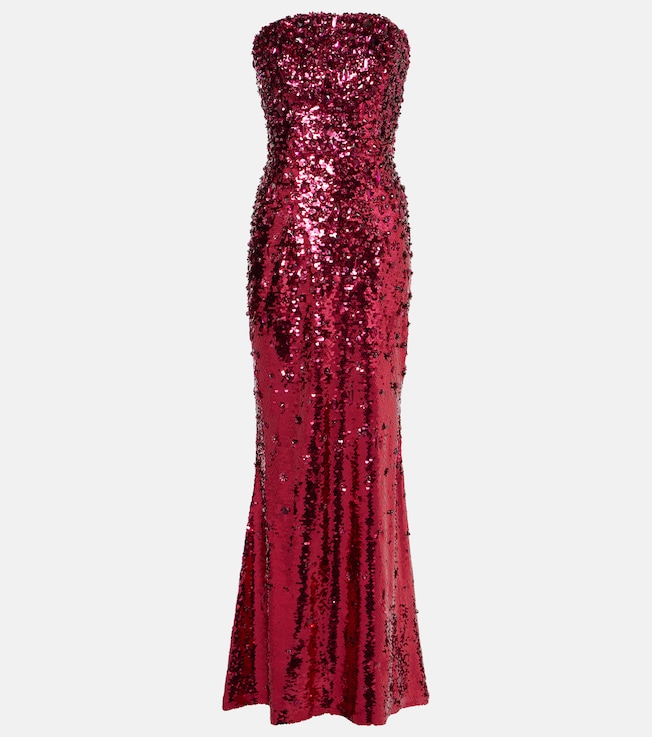 Sequined strapless gown | Carolina Herrera