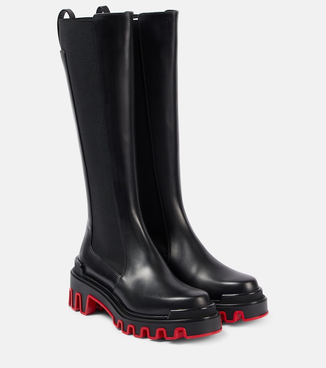 Marchacroche Dune leather knee-high boots | Christian Louboutin