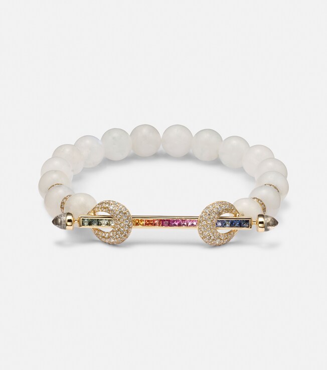 Chakra 18kt gold bracelet with gemstones | Ananya
