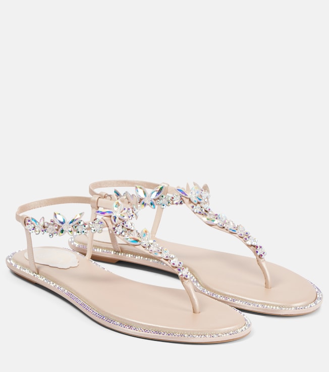 Embellished satin sandals | Rene Caovilla
