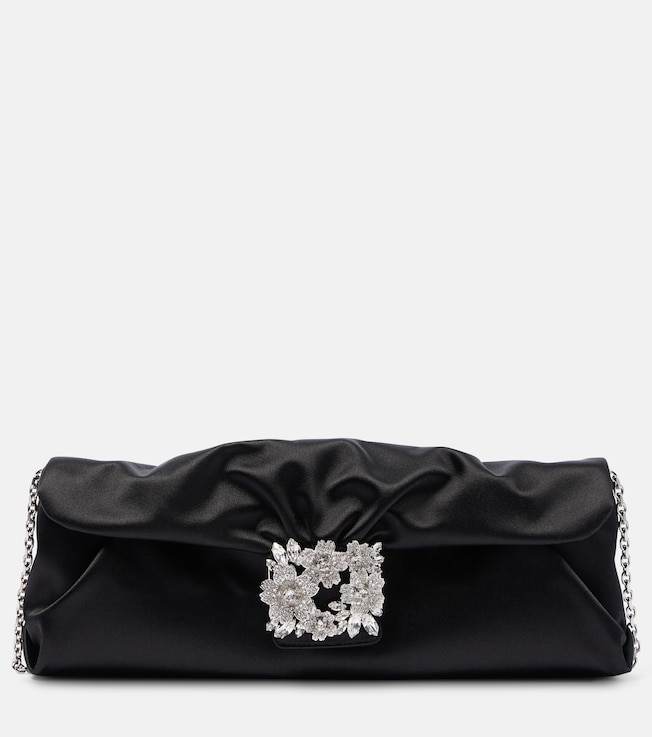 Embellished satin clutch | Roger Vivier