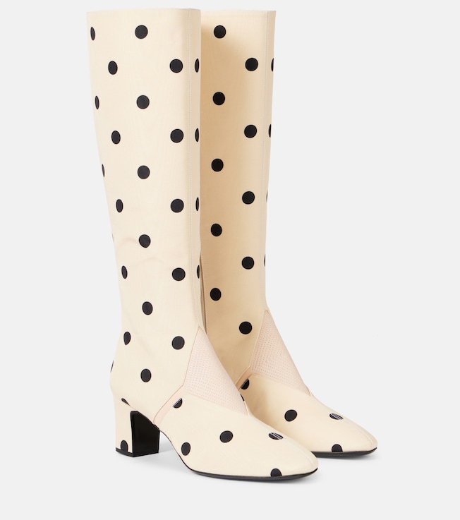 Equivoque 60 leather-trimmed knee-high boots | Valentino Garavani