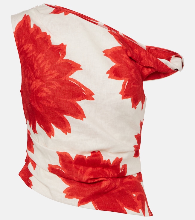 Floral draped linen top | SIR