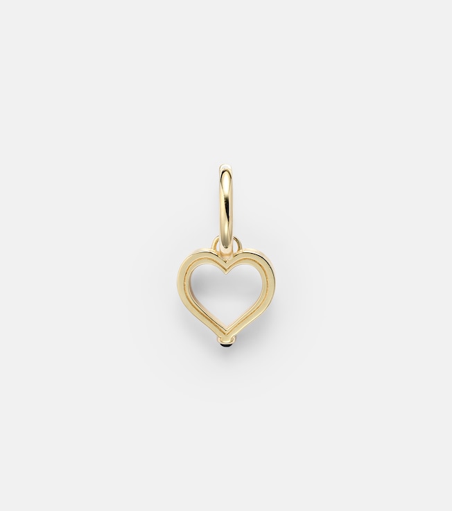 Baby Charm Heart 18kt gold single earring with sapphire | Marie Lichtenberg