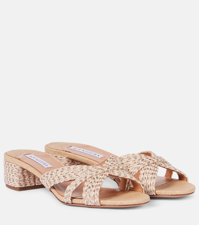 Sundance Beach 35 raffia mules | Aquazzura