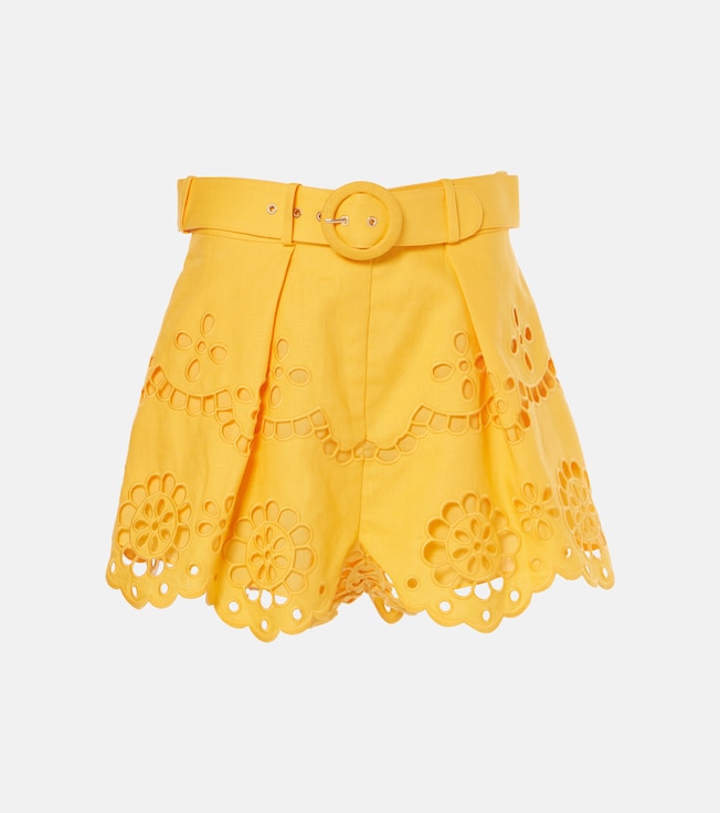 Pop broderie anglaise linen shorts | Zimmermann