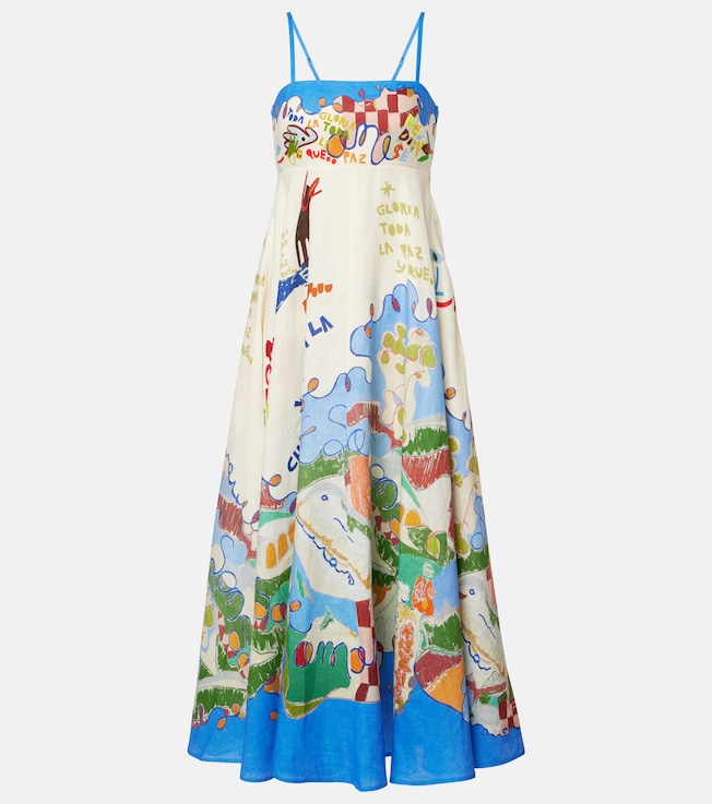 x Nadia Hernandez printed linen maxi dress | Alémais