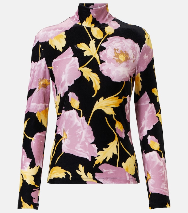 Floral turtleneck top | La DoubleJ