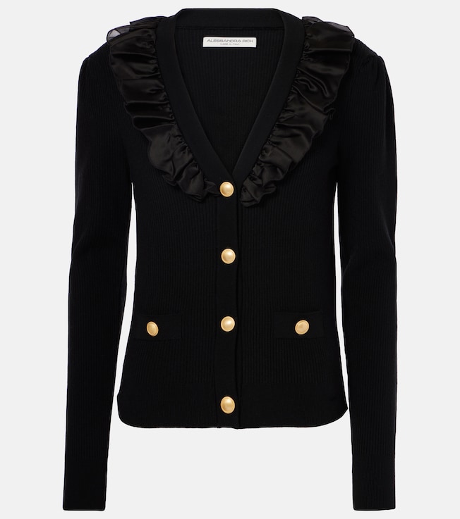 Silk-trimmed wool and cashmere cardigan | Alessandra Rich