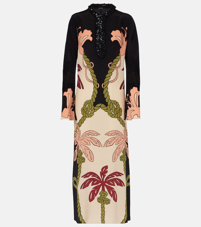 Sequined printed silk tunic | Johanna Ortiz
