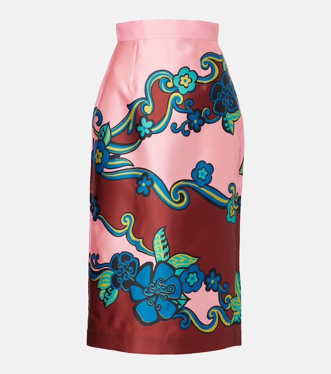 Floral high-rise midi skirt | Alémais