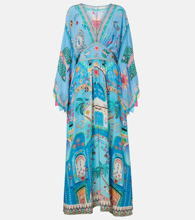 Embellished printed silk midi dress | Camilla