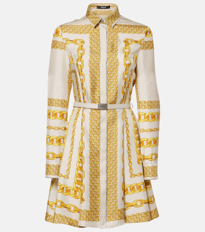 Versace Treasure silk twill shirt dress | Versace