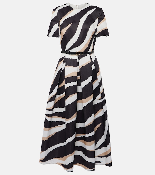 Printed silk-blend midi dress | Elie Saab