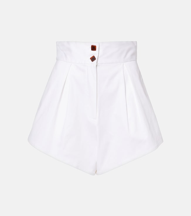 High-rise cotton-blend shorts | Adriana Degreas