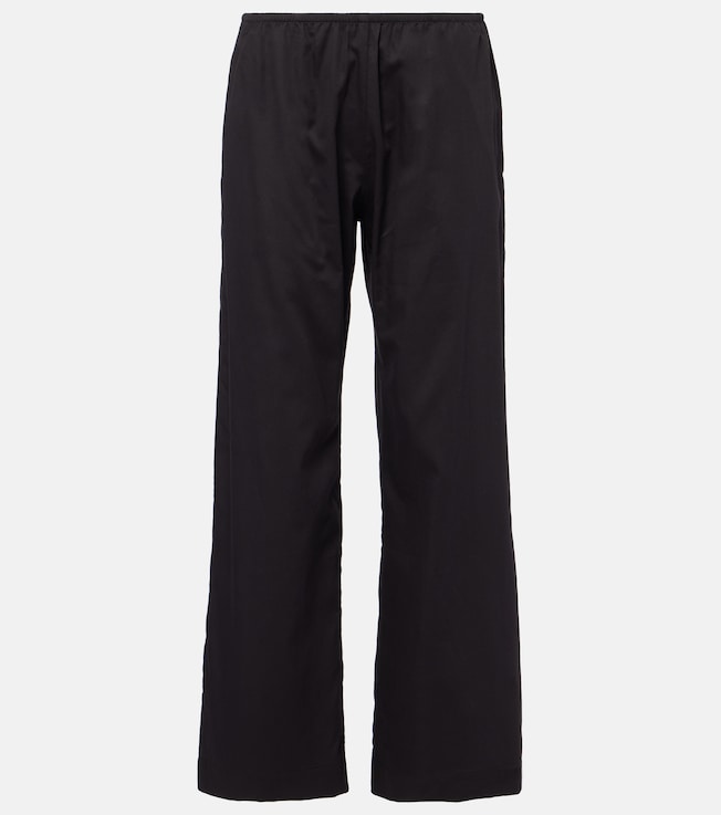 Yoko mid-rise cotton wide-leg pants | Leset