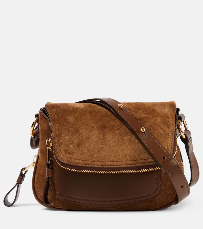 Suede and leather crossbody bag | Tom Ford