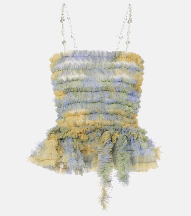 Smocked tulle top | Susan Fang