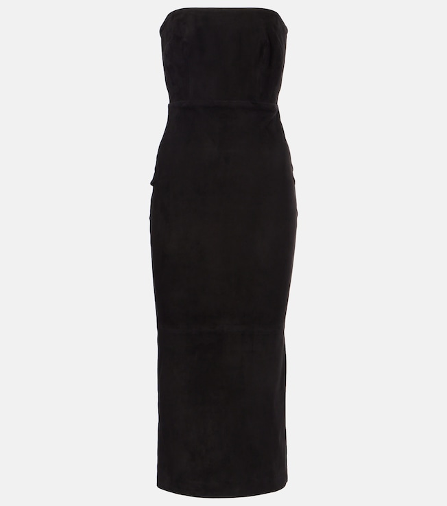 Suede midi dress | Alex Perry