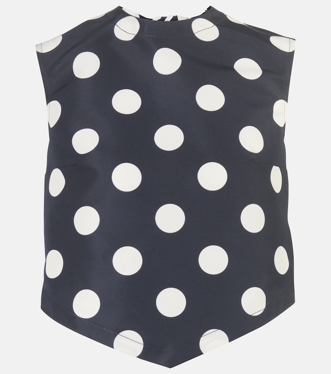 Polka-dot open-back faille crop top | Patou
