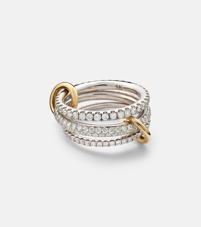 Nova sterling silver and 18kt gold ring with diamonds | Spinelli Kilcollin