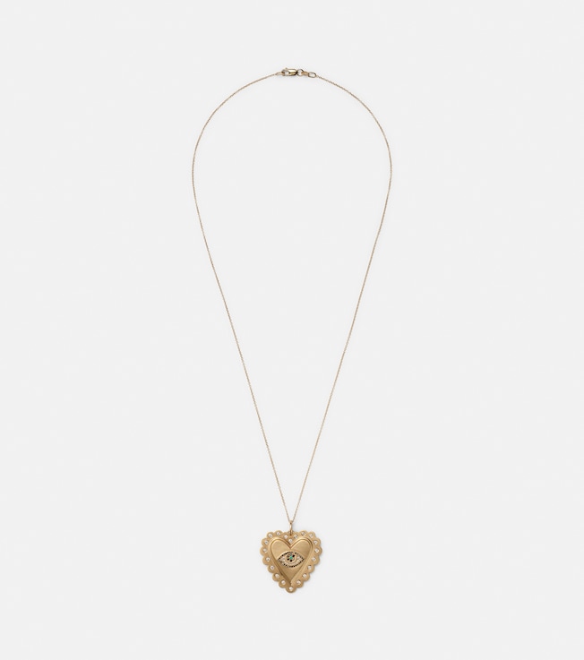 18kt gold necklace with diamonds and tsavorites | Ileana Makri