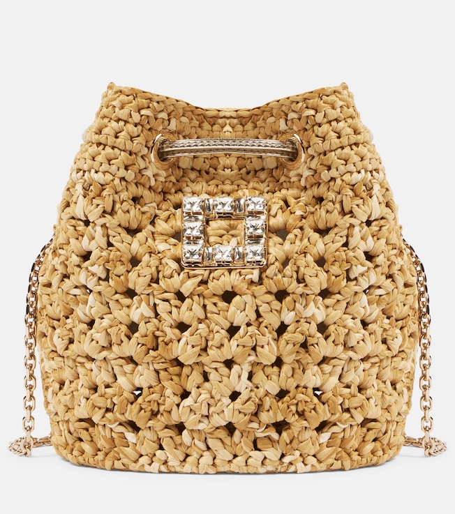 Tres Vivier raffia-effect bucket bag | Roger Vivier