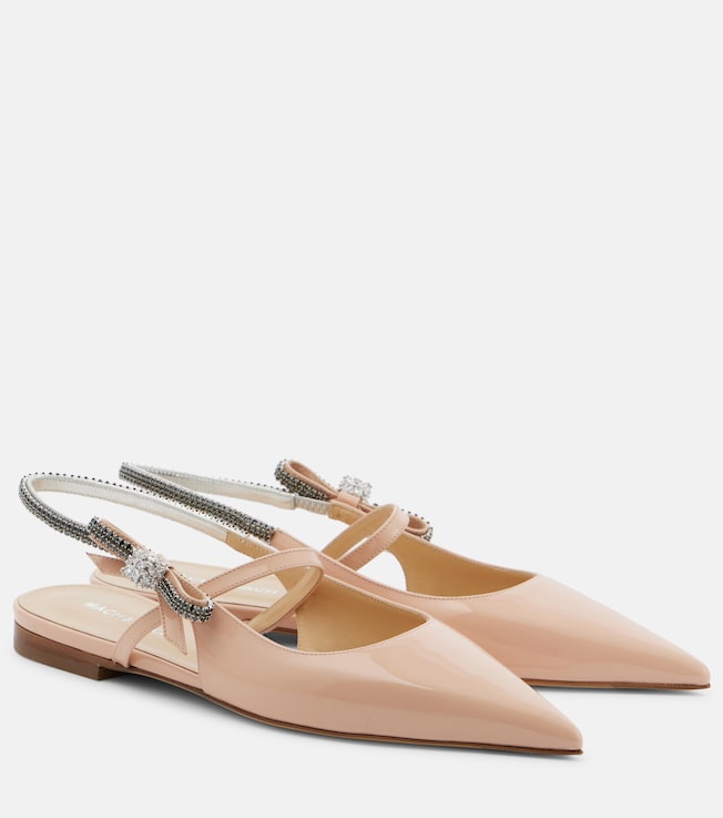 Crystal Cube patent leather slingback flats | Mach & Mach