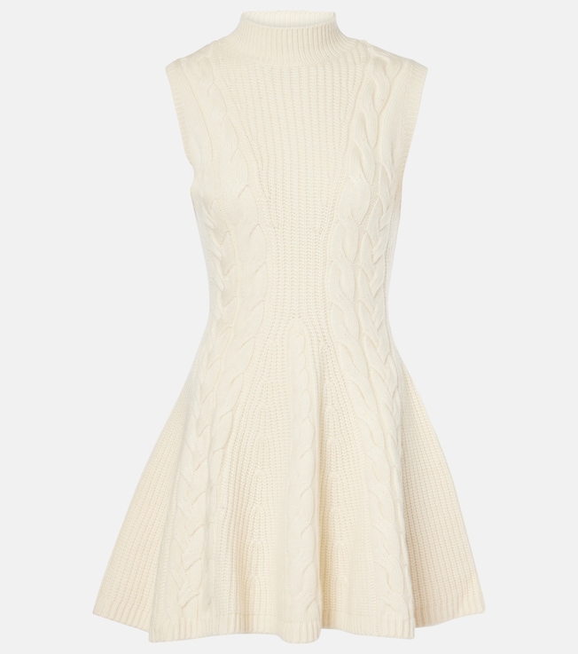 Charade cable-knit wool-blend minidress | Staud