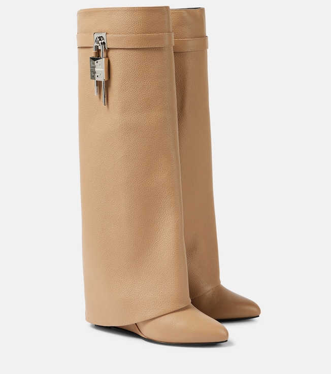 Shark Lock leather knee-high boots | Givenchy