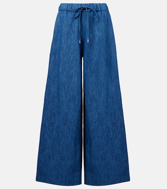 Gelos high-rise cotton and linen wide-leg pants | Gabriela Hearst